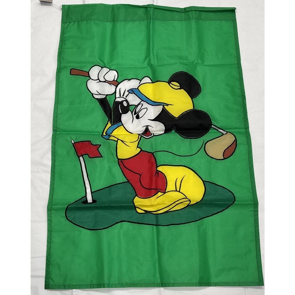 Vintage 1998 Disney Mickey Mouse Golf Yard Flag Banner Nylon Double Sided 27x42” - Picture 7 of 10